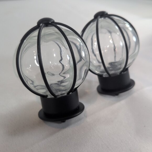 IKEA Blast 4 Set 402.172.48 Round Rod Finials Glass Globe Black Curtain Steel - Picture 7 of 16
